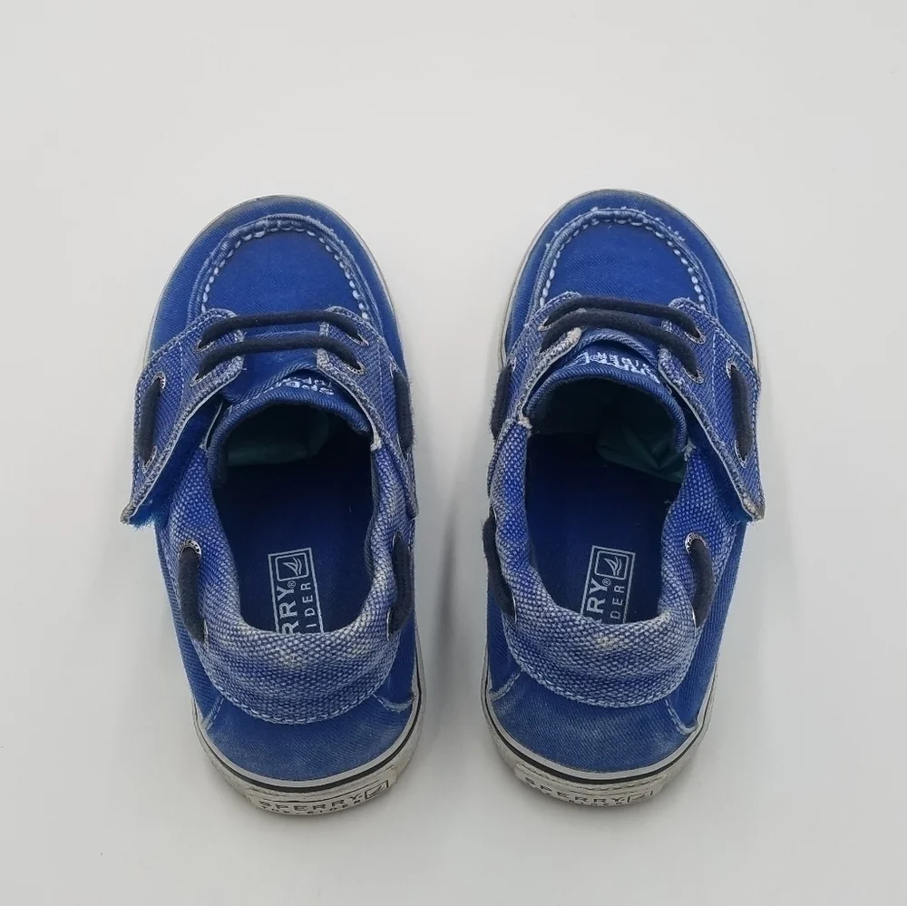 Sperry Halyard Jr. Blue Canvas Loafer Slip On Shoe 11.5T